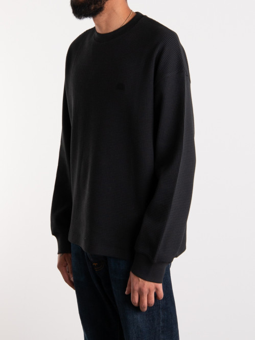 Signe waffle longsleeve black 
