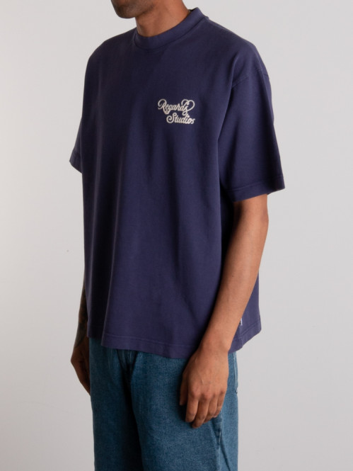 Heart icon front chainstitch t-shirt greystone washed 