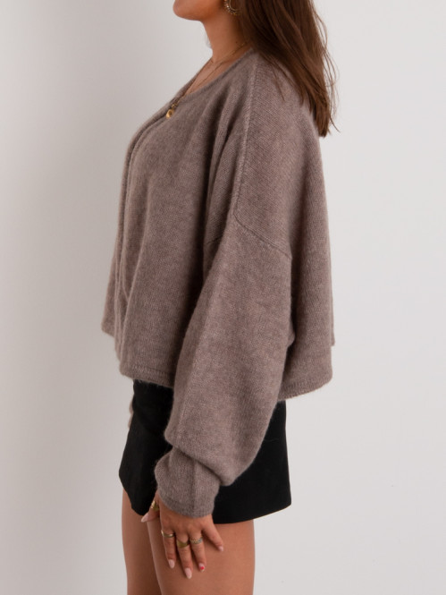 Marlie cardigan taupe 