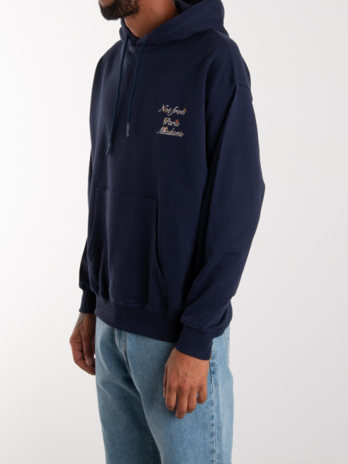 Le hoodie slogan á fleurs navy 