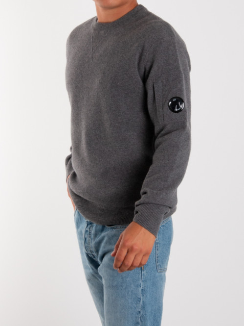 Lambswool knit sweater tarmac gray 