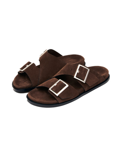 Alba sandals suede brown leather 