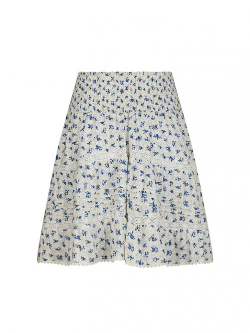 Alett dot flower skirt blue 