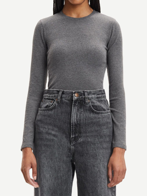Alexa longsleeve dk grey melange 