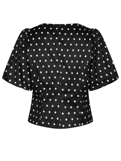Anela dot blouse black 