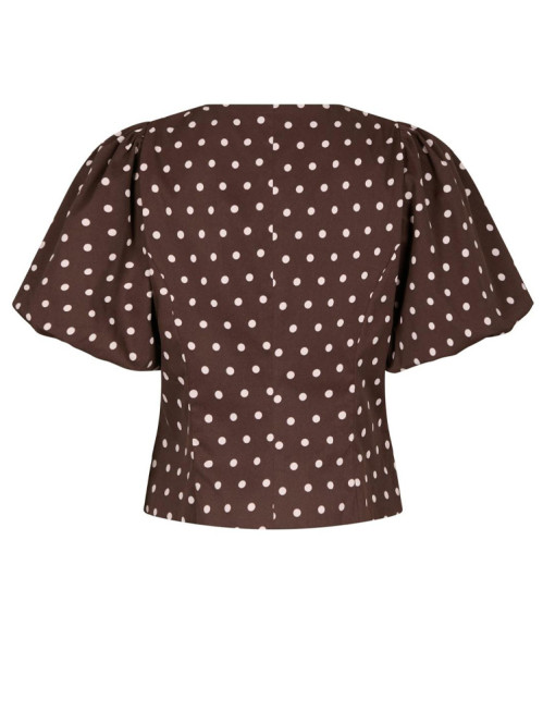 Anela dot blouse brown 