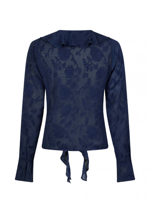 Anika burnout blouse navy 