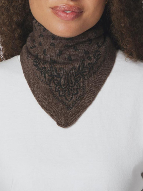 Ariya paisley scarf brown melange 