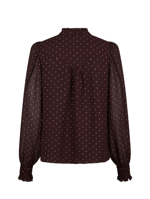 Astrida dotted blouse burgundy 