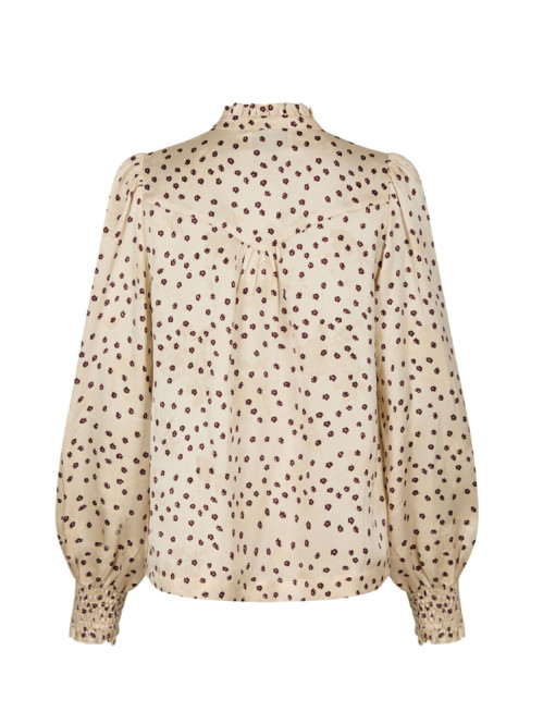 Astrida flower jaquard blouse creme 