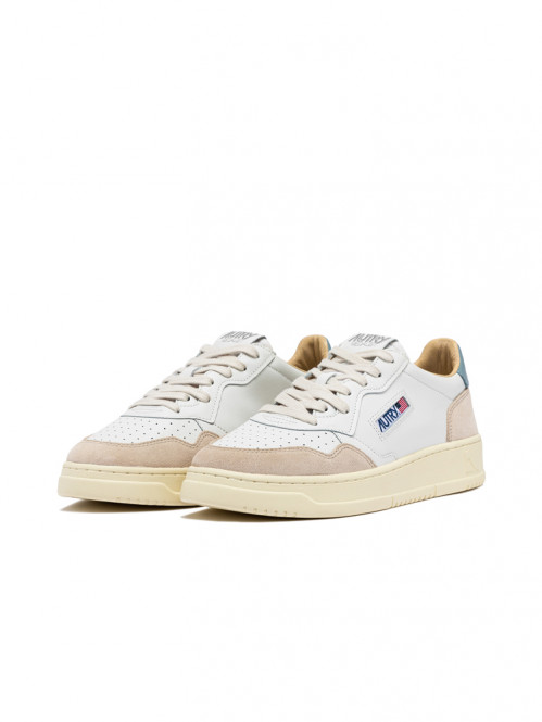 Medalist wmns sneaker suede white slv blue 