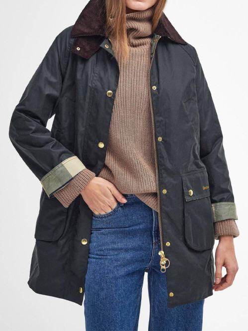 Barbour long beadnell jacket sage 