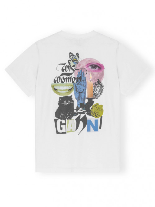 Basic jersey collage t-shirt white 