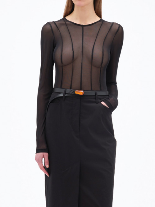 Bodysuit with cutlines black 