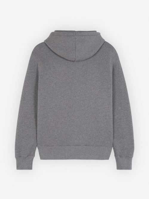 Bold fox head patch hoodie grey mel 