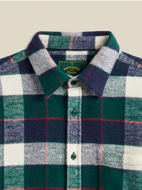 Bottle flannel shirt check green 