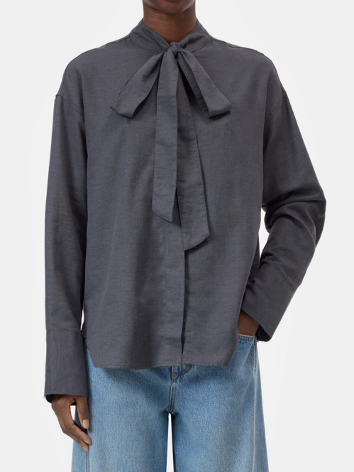 Bow tie shirt dk grey melange 