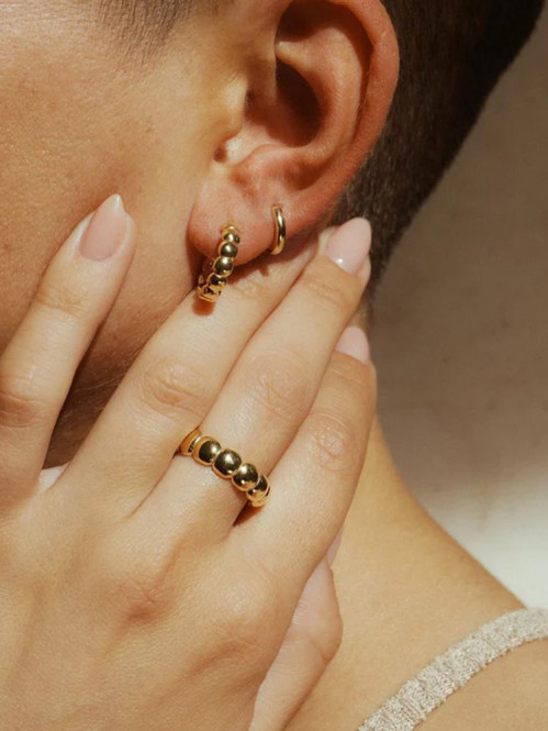 Bubbly puffin hoops gold 