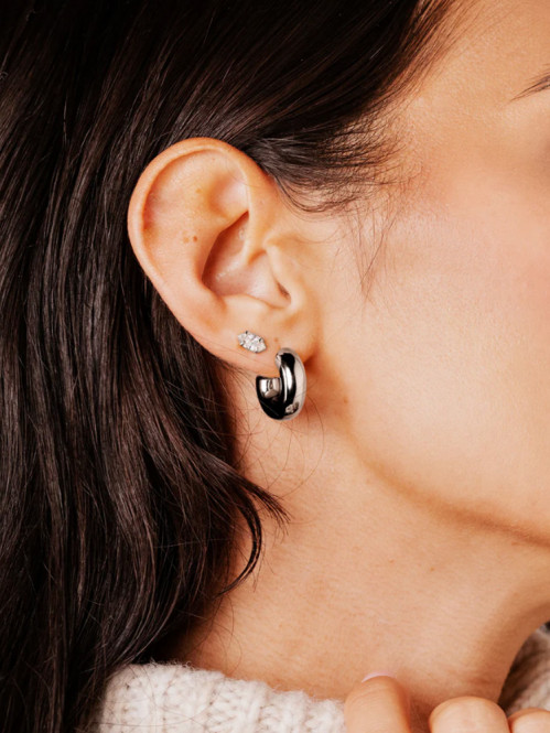 Bulky hoop studs silber 