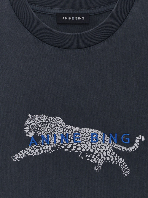 Cade t-shirt leopard washed black S