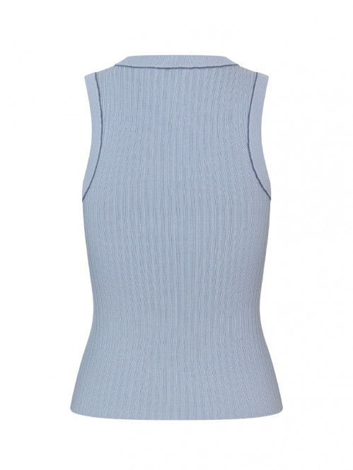 Callis-m connor knit top steel blue 