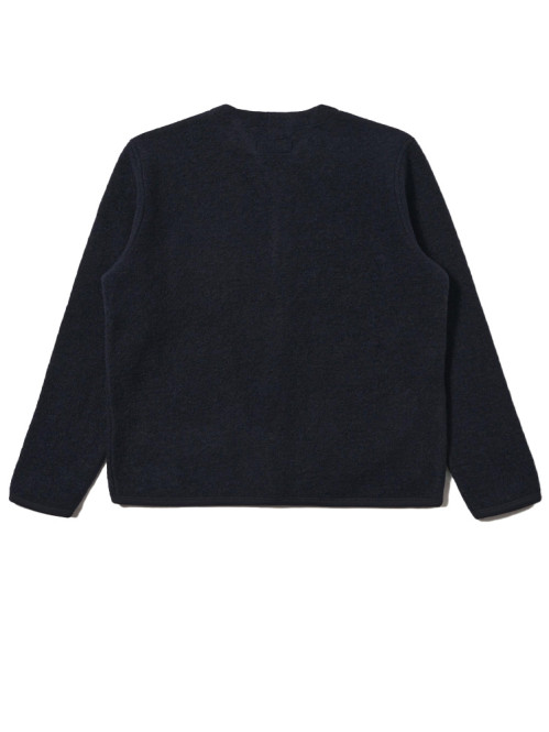 Cardigan wool fleece navy 