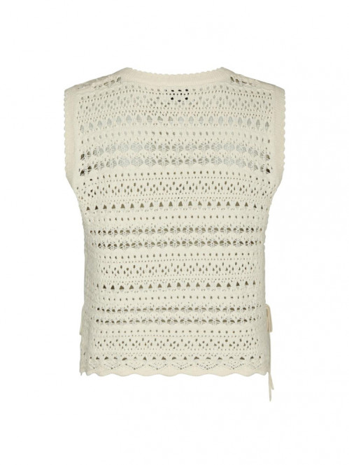 Catana crochet knit top creme 