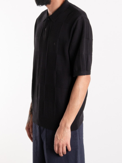SS checker polo shirt black 