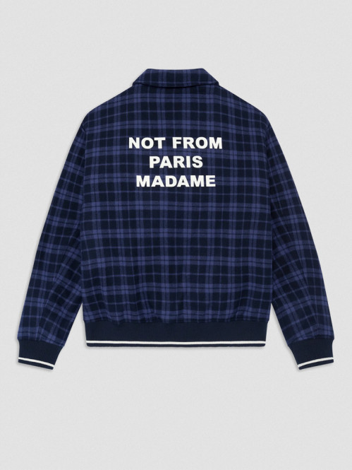Check flannel jacket with slogan navy 