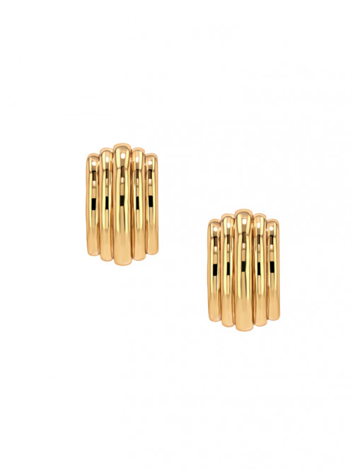 Chunky ribbed earrings gold 