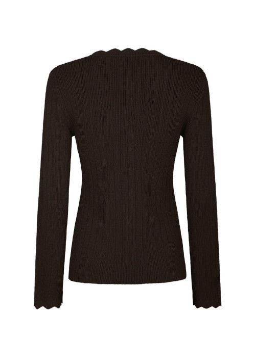 Clara stitch knit blouse dark brown L