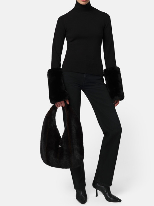 Colette shaved mink bag noir multi 