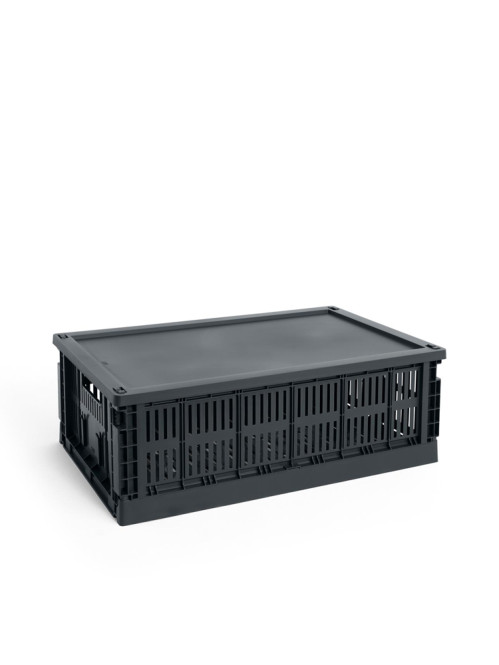 Colour crate lid L charcoal 