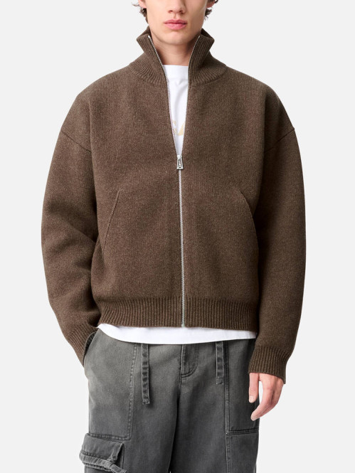 Core zip-up sweater dk brown 