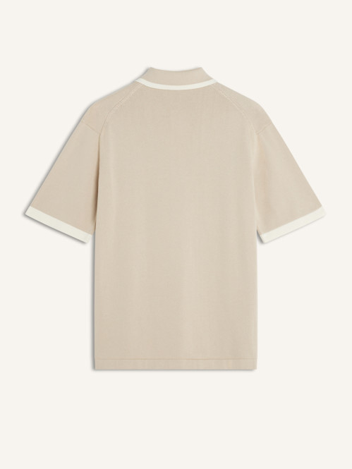 Cotton knitted comfort polo shirt r almond 