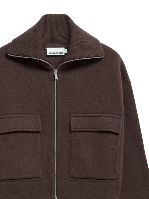 Cotton wool knit jacket claystone 