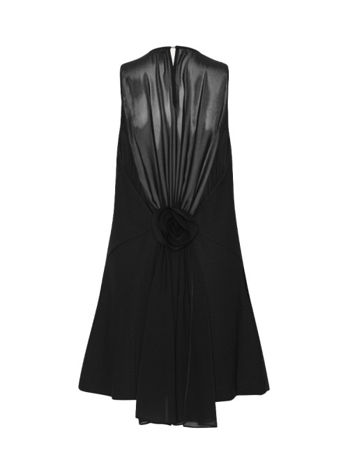 Crepe mini a-line dress black 
