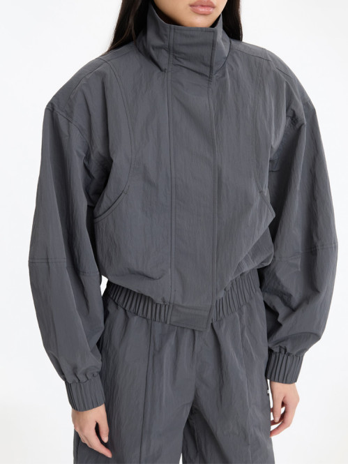 Crispy track jacket grey pinstripe 