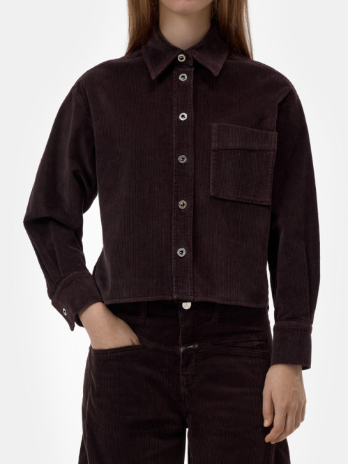 Cropped oversized shirt cndr brown 