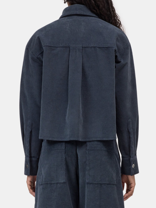 Cropped oversized shirt storm blue 