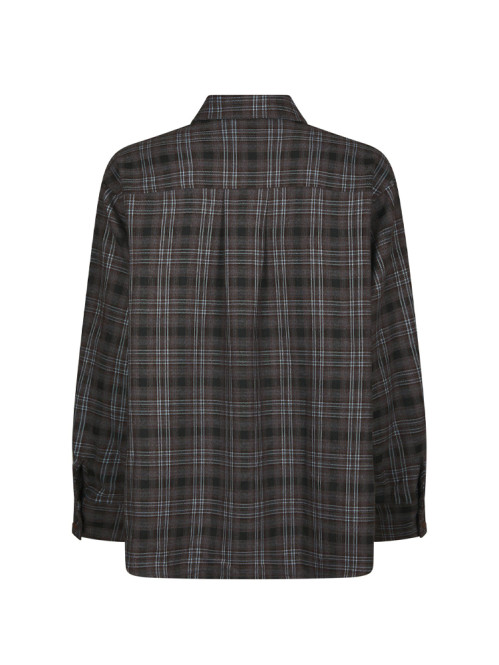 Dalma flannel check shirt warm grey 
