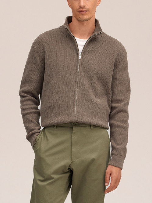 Danny full zip cardigan mable husk 