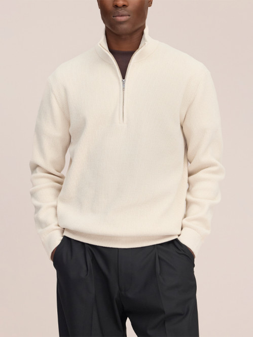 Danny half zip pullover ivory 