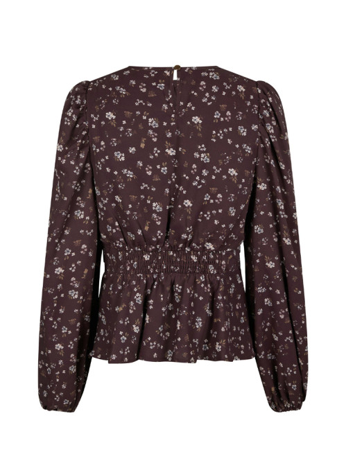Delphine flowerbunch blouse choco plum 