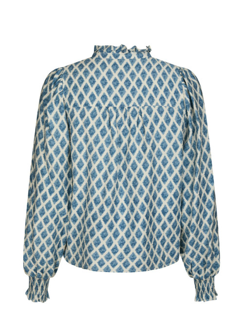 Delsie print blouse smoke blue 