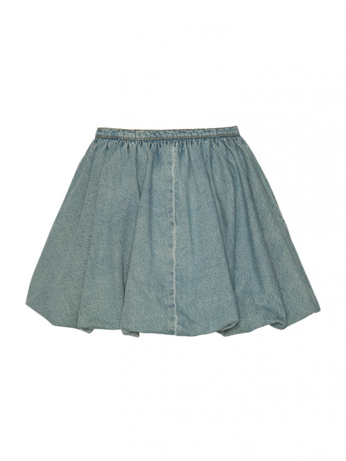 Denim balloon skirt beige blue denim 