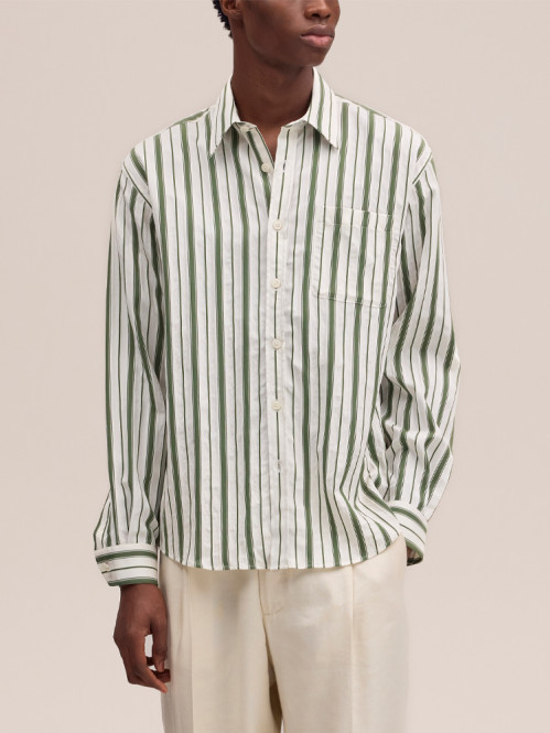Deon ls shirt stripe capers L