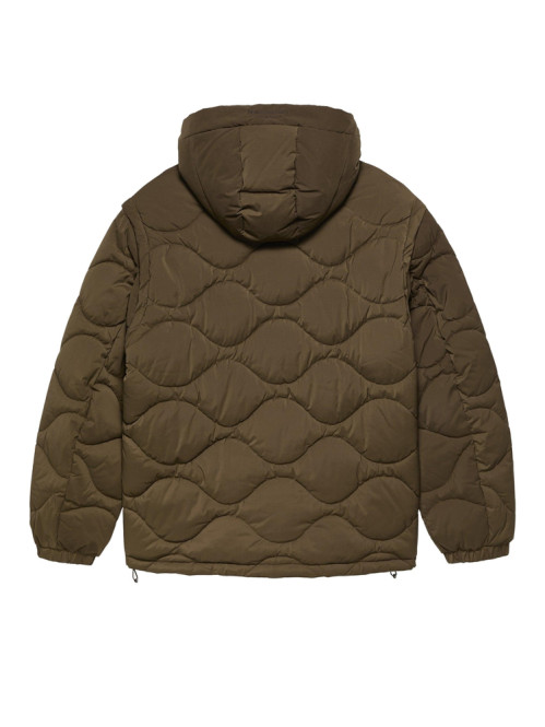 Detachable sleeves jacket brown 