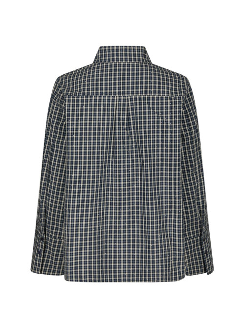Drew check bedaz shirt dark blue 