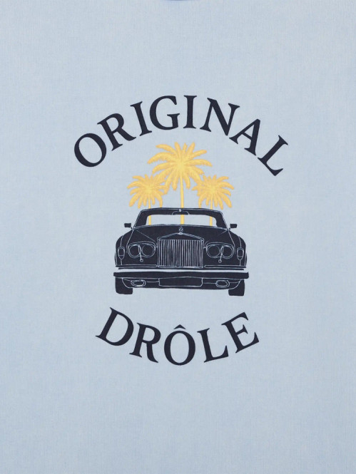 Drole car palms t-shirt baby blue 